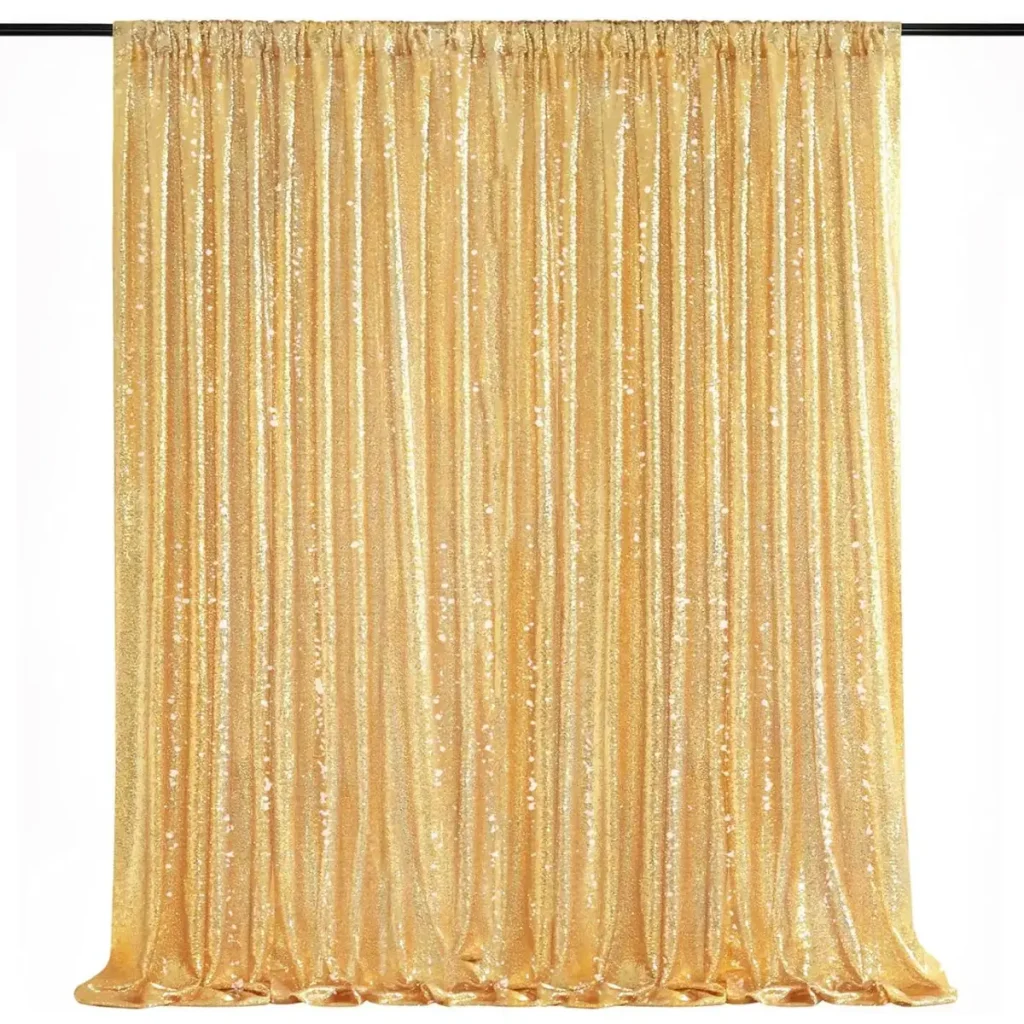 Toile de fond en paillette pour Photo Booth couleur or