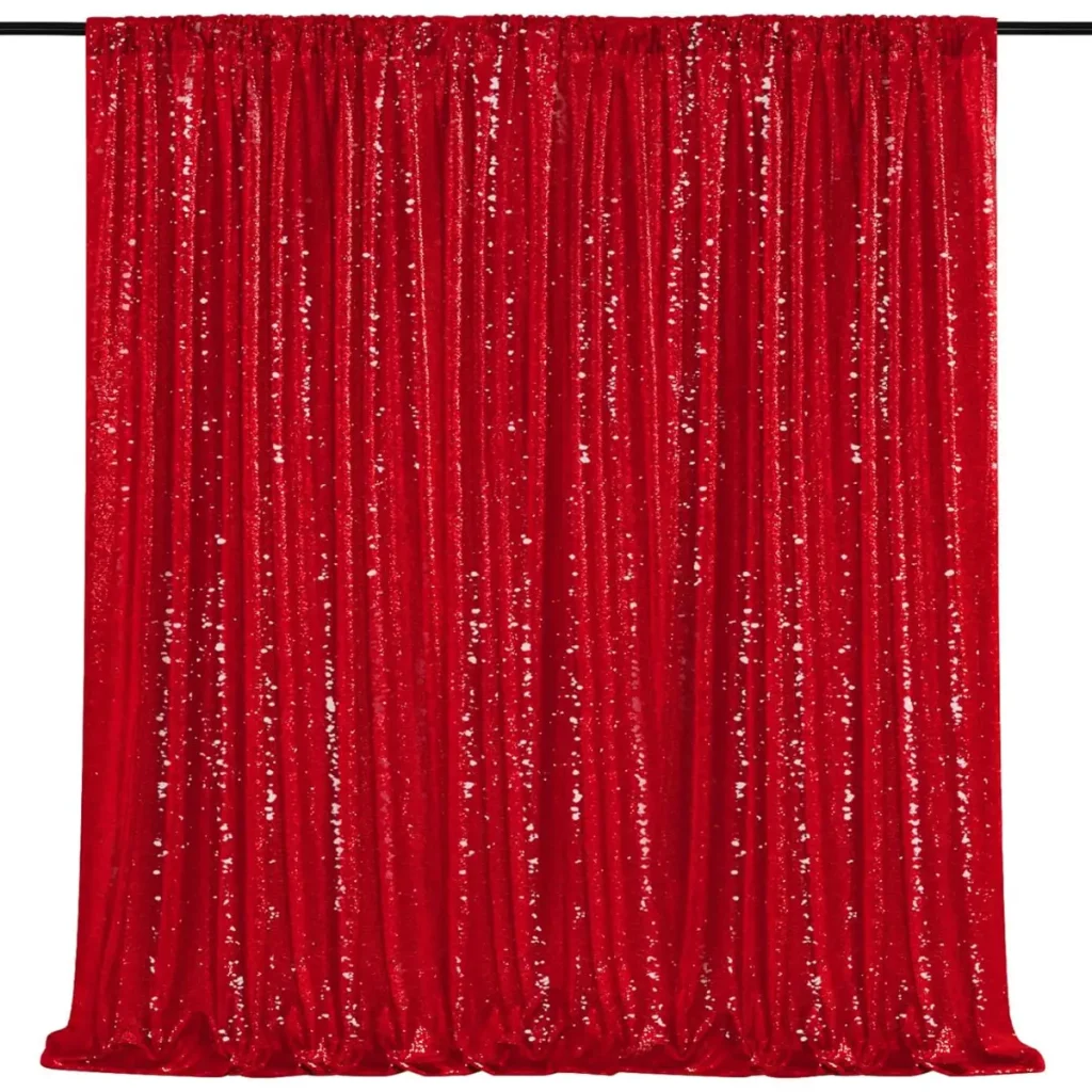 Toile de fond en paillette pour Photo Booth couleur rouge